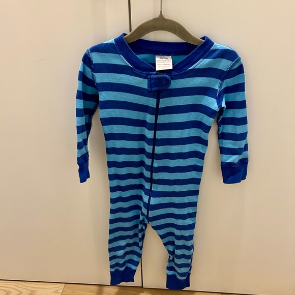 Hanna Andersson Other - Hanna Andersson 2-Way Zip Onesie baby boy Cotton Blue Stripe 18-24 months
